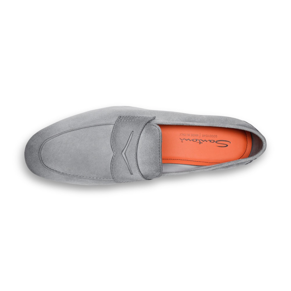 Mocassino Carlo da uomo in suede azzurro - Azzurro