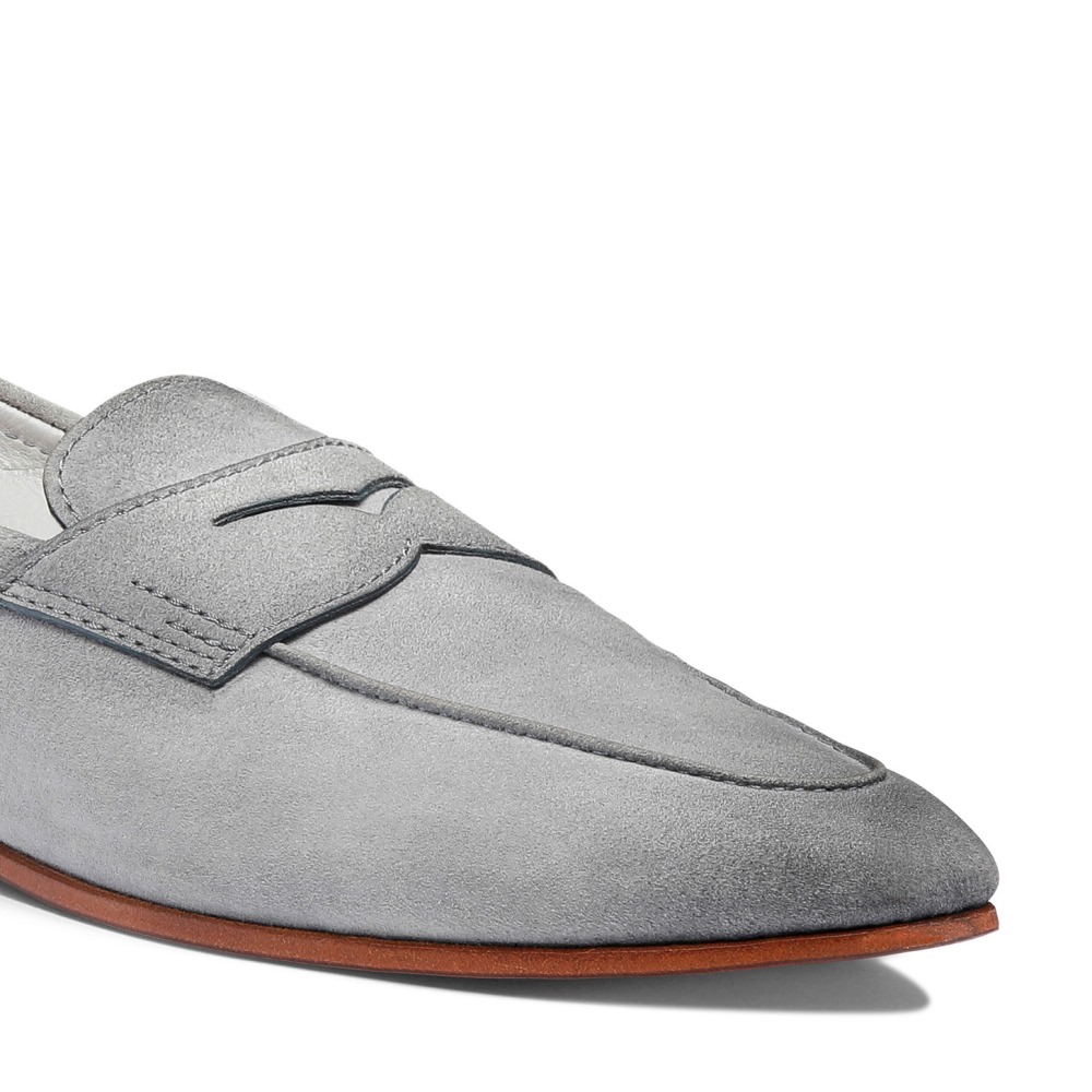 Mocassino Carlo da uomo in suede azzurro - Azzurro