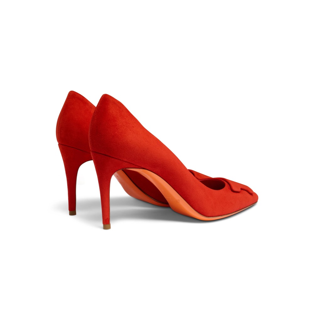 Décolletés tacco alto Santoni Sibille da donna in suede rosso - Rosso