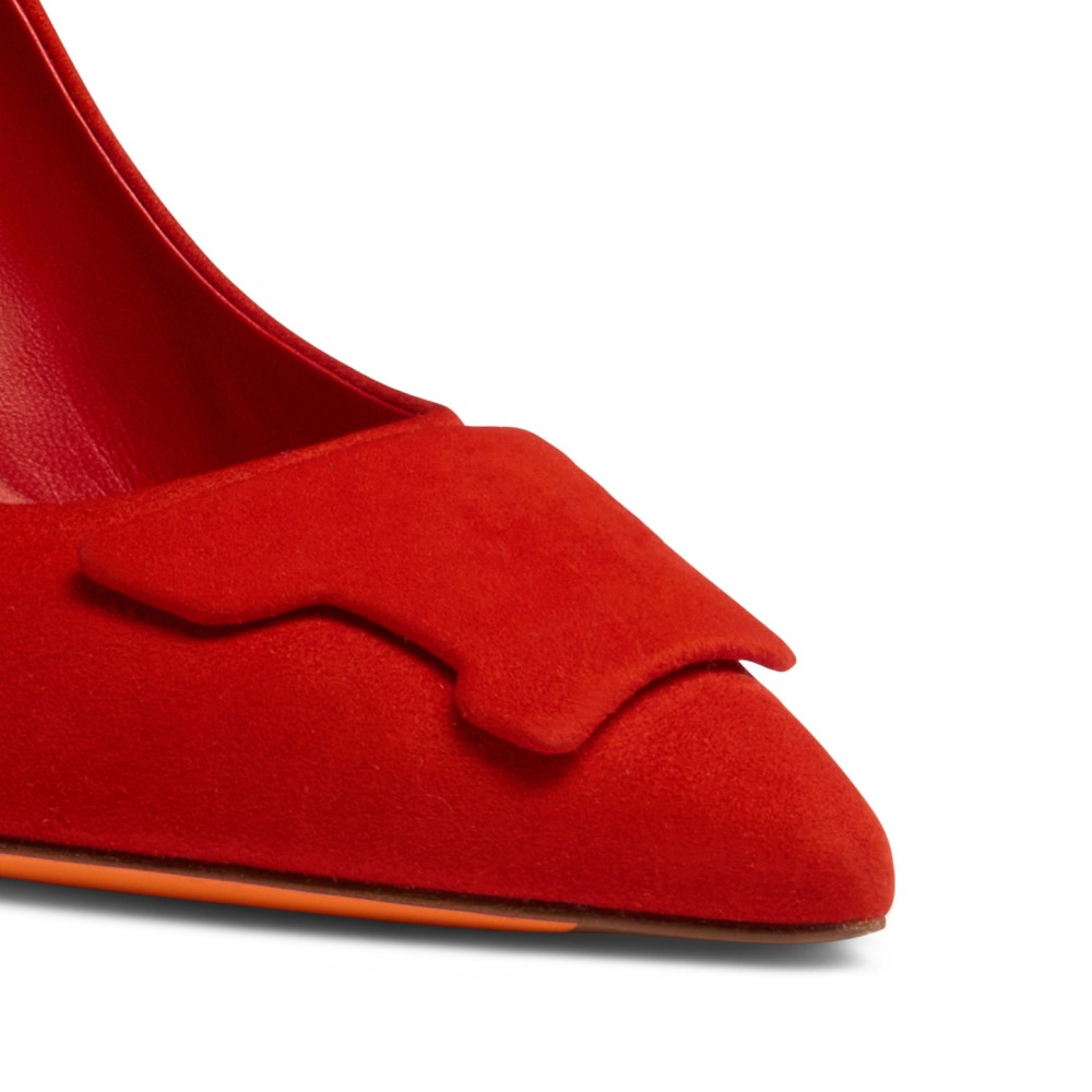 Décolletés tacco alto Santoni Sibille da donna in suede rosso - Rosso