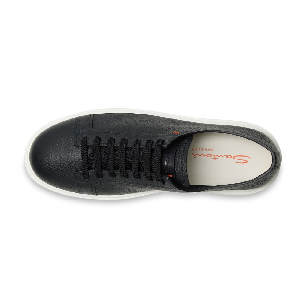 Sneaker da uomo in pelle bottalata blu - Blu