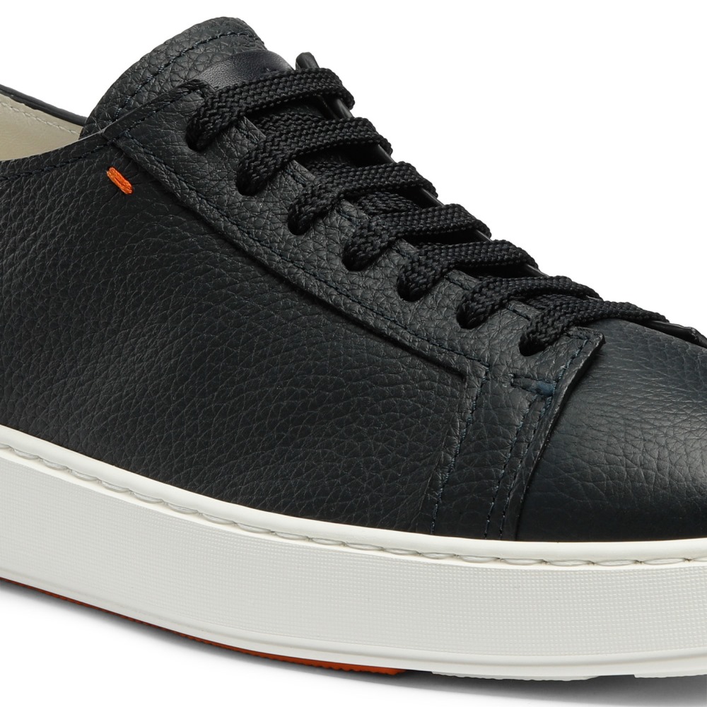 Sneaker da uomo in pelle bottalata blu - Blu
