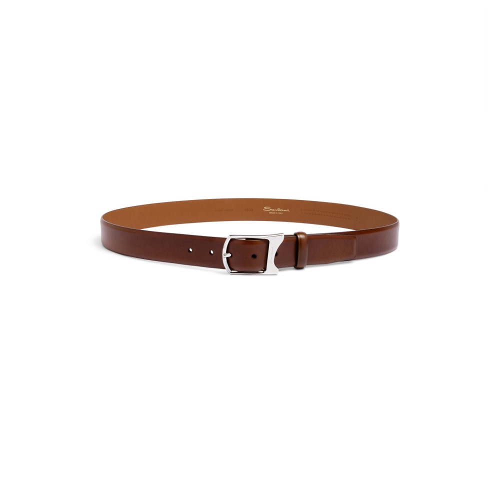 Cintura regolabile in pelle marrone - Marrone