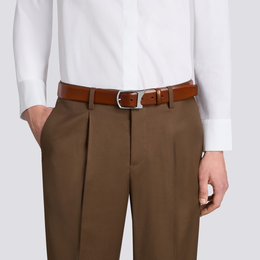 Cintura regolabile in pelle marrone - Marrone