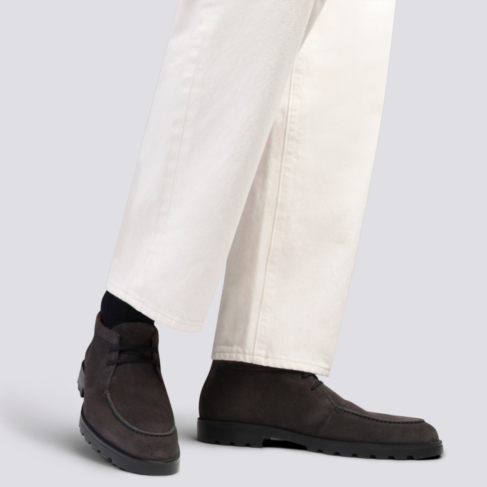 Stivaletto desert da uomo in suede grigio - Grigio