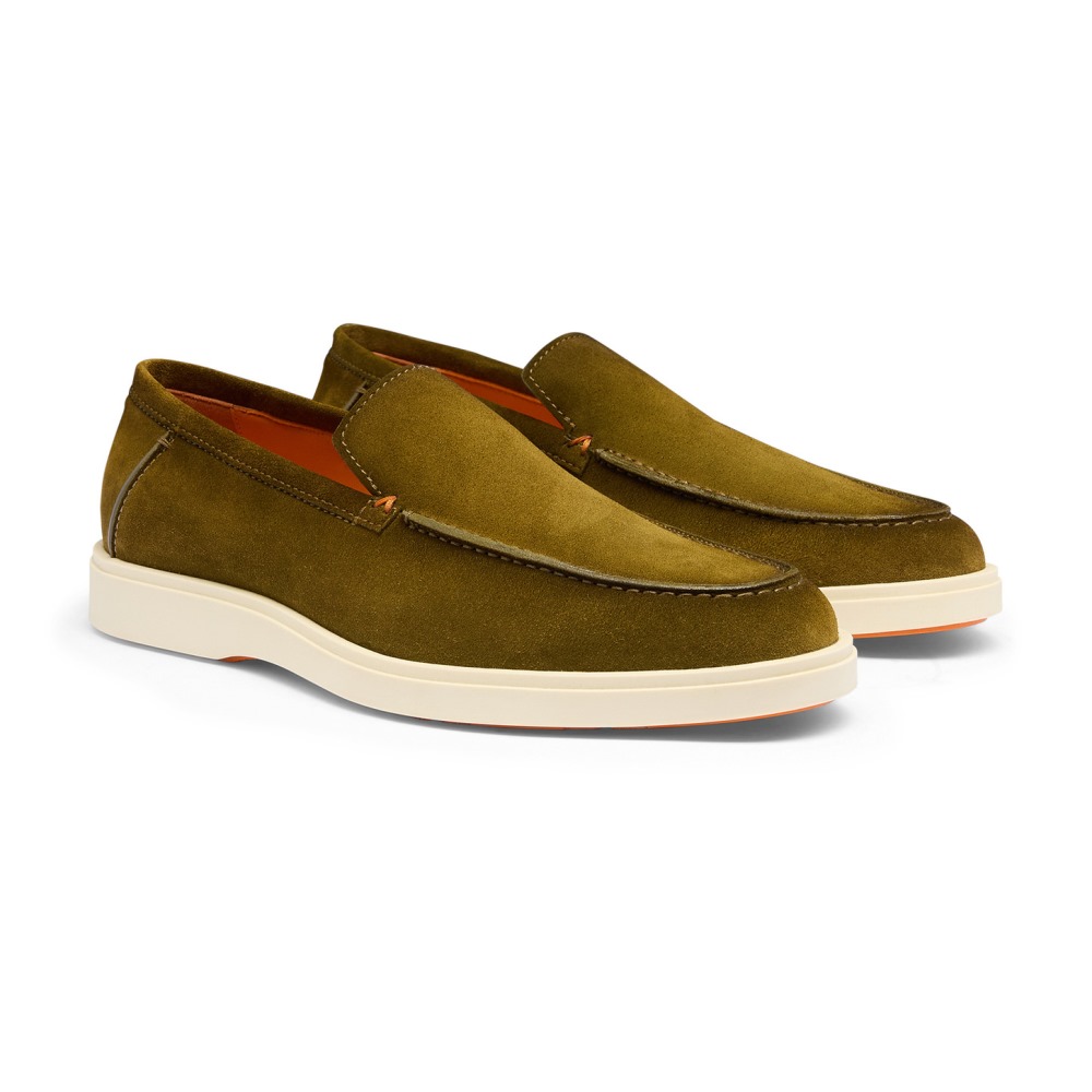 Mocassino da uomo in suede verde - Verde