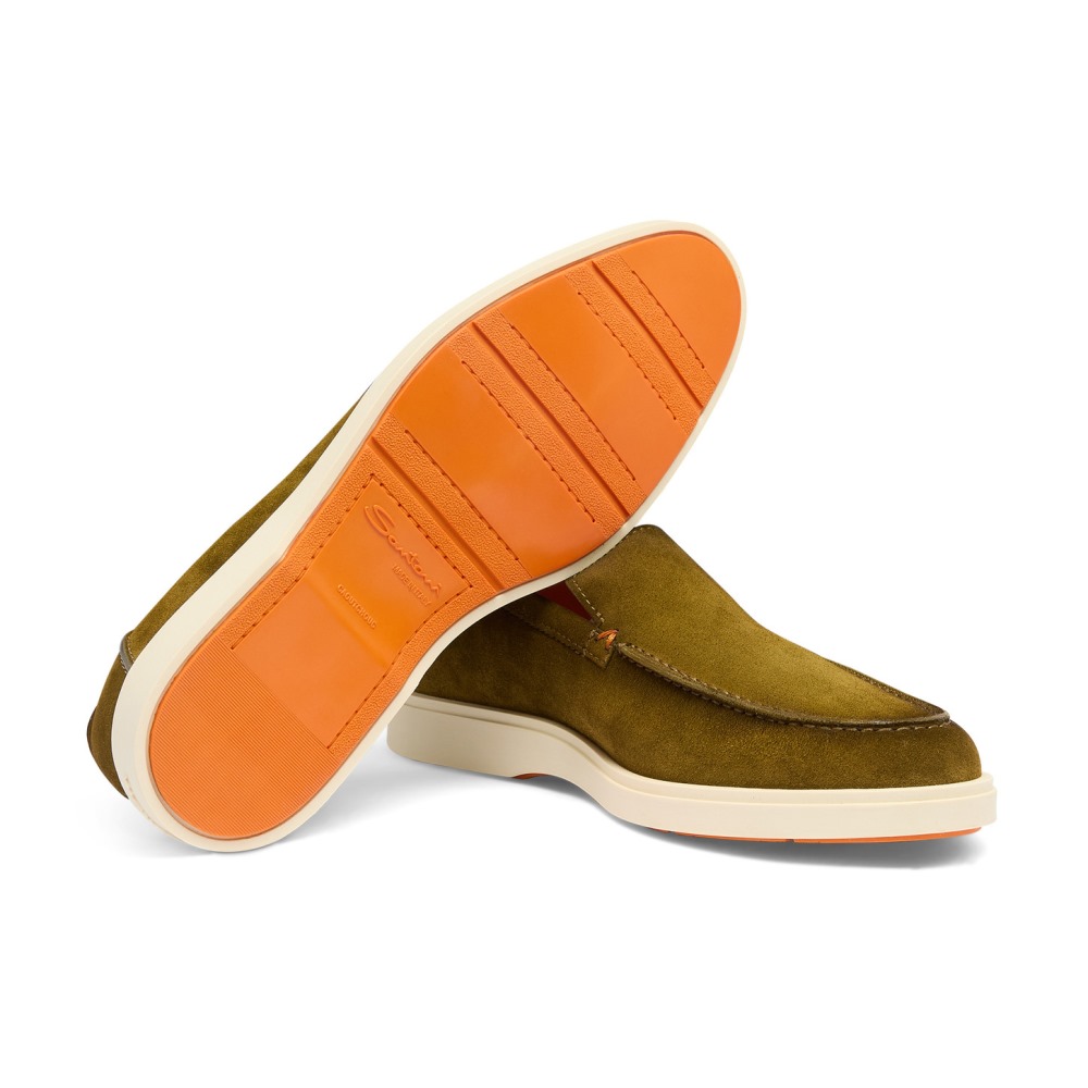 Mocassino da uomo in suede verde - Verde