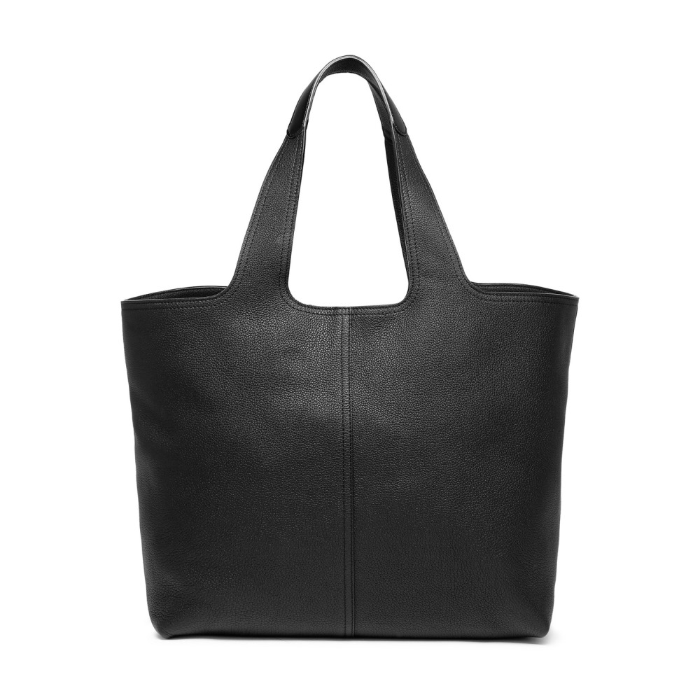 Borsa in pelle bottalata nera - Nero