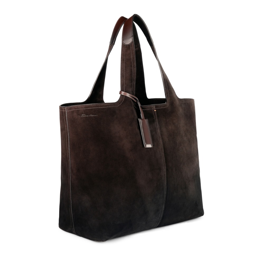Borsa in suede testa di moro - Testa di moro