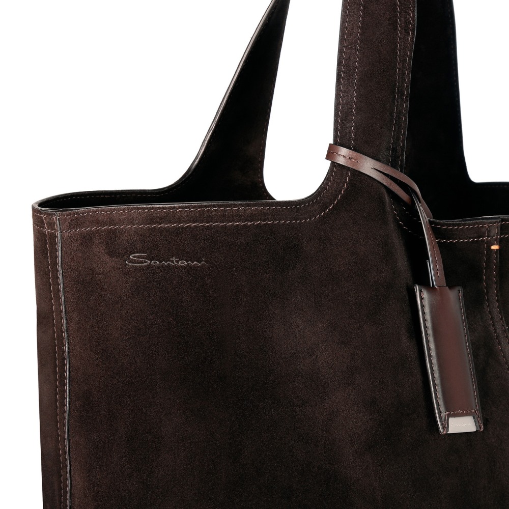 Borsa in suede testa di moro - Testa di moro