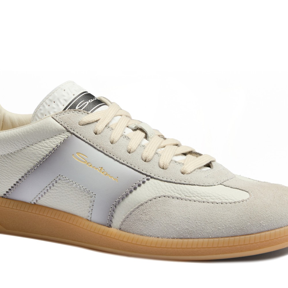 Sneaker DBS Oly da uomo in pelle e suede bianco, grigio e blu - Grigio
