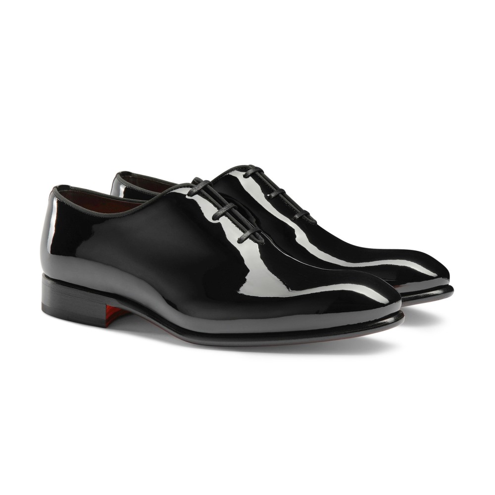 Stringata oxford da uomo in vernice nera - Nero