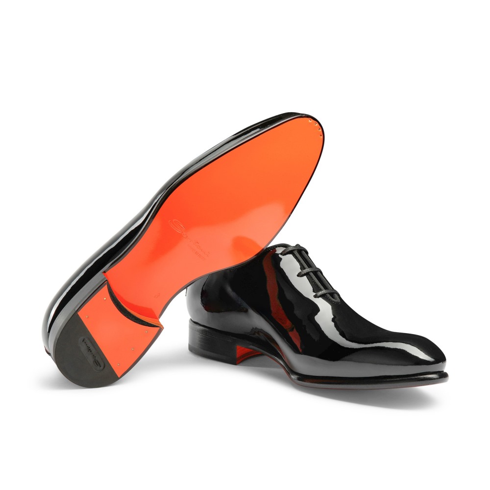 Stringata oxford da uomo in vernice nera - Nero