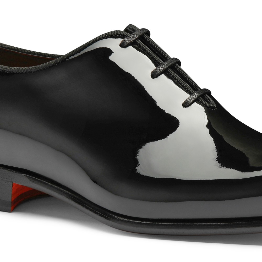Stringata oxford da uomo in vernice nera - Nero