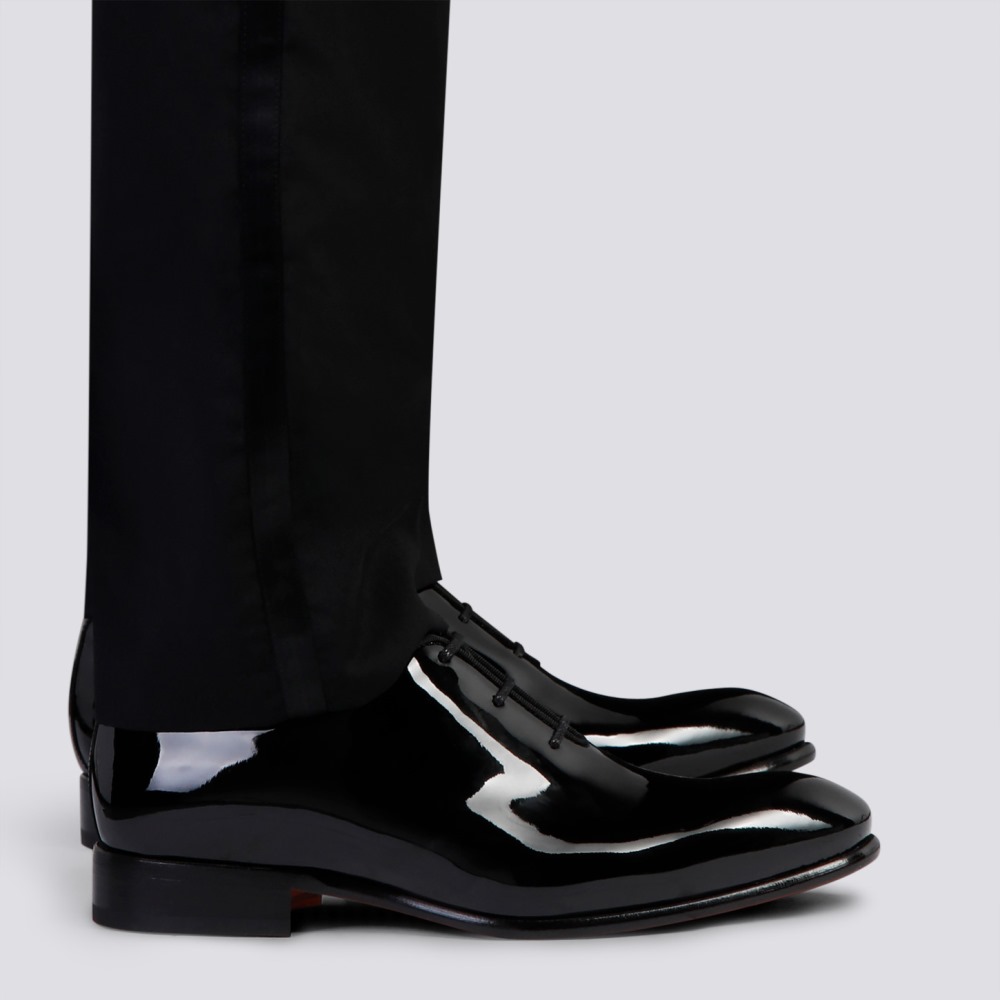 Stringata oxford da uomo in vernice nera - Nero