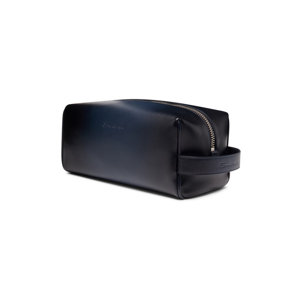 Pouch in pelle blu - Blu
