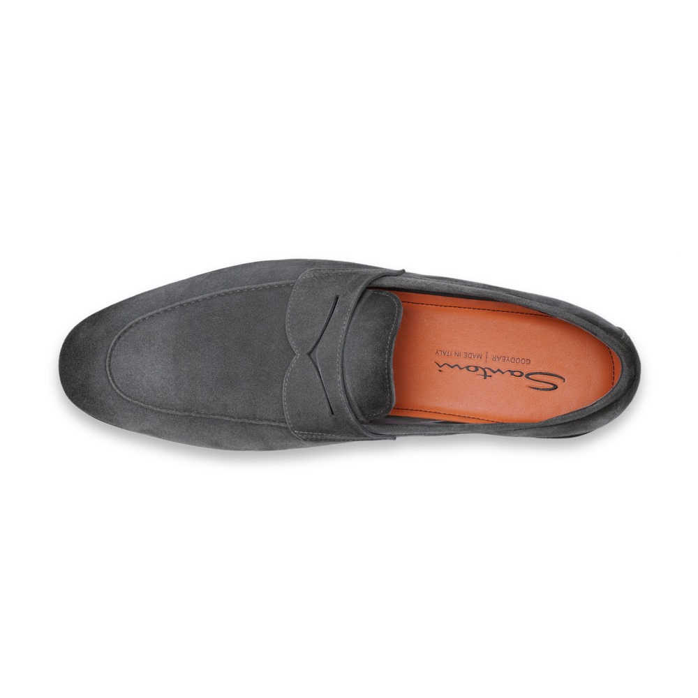 Mocassino Carlo da uomo in suede grigio - Grigio