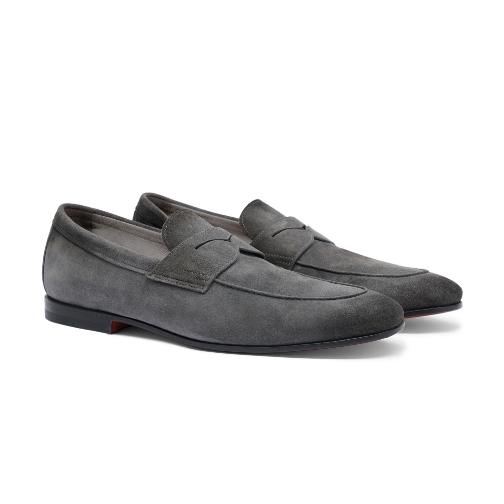 Mocassino Carlo da uomo in suede grigio - Grigio