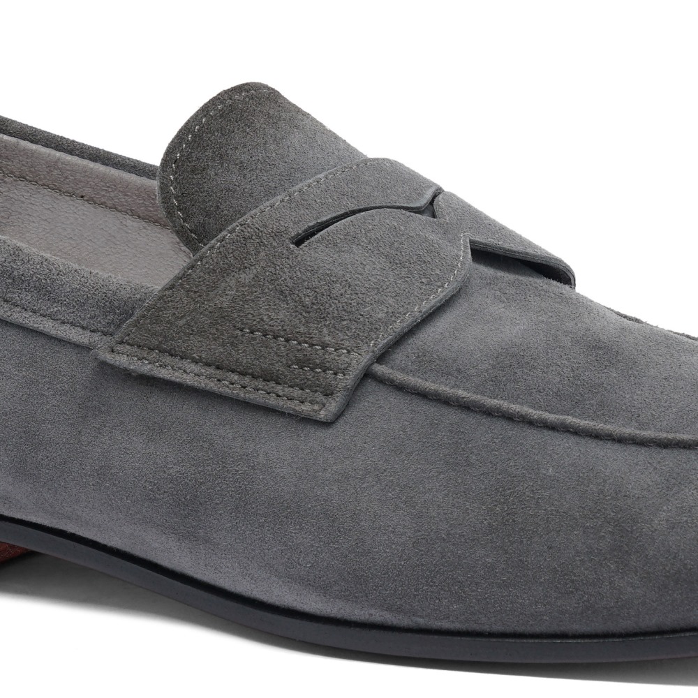 Mocassino Carlo da uomo in suede grigio - Grigio