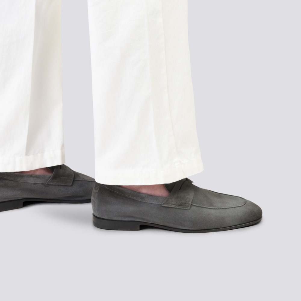 Mocassino Carlo da uomo in suede grigio - Grigio