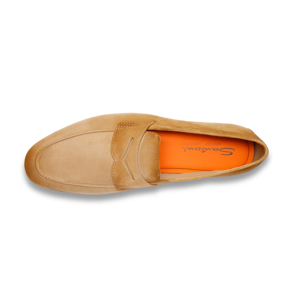 Mocassino Carlo da uomo in suede beige - Naturale