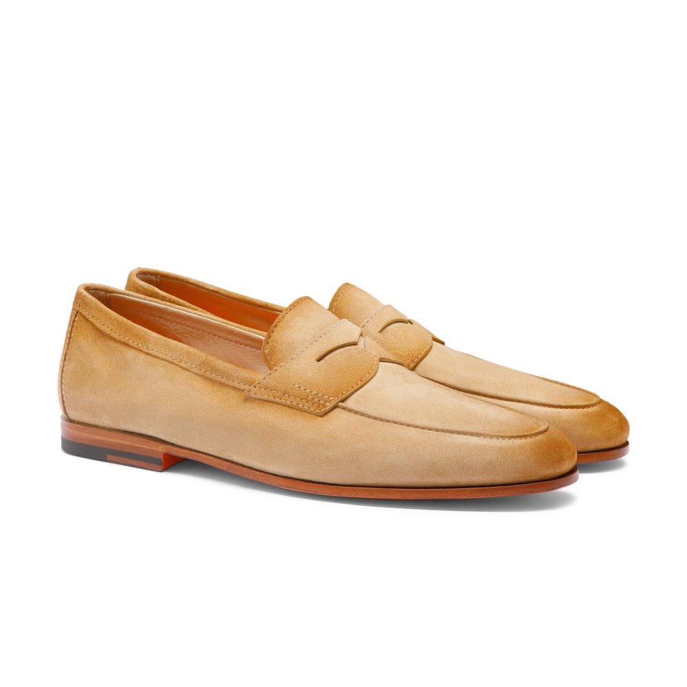 Mocassino Carlo da uomo in suede beige - Naturale