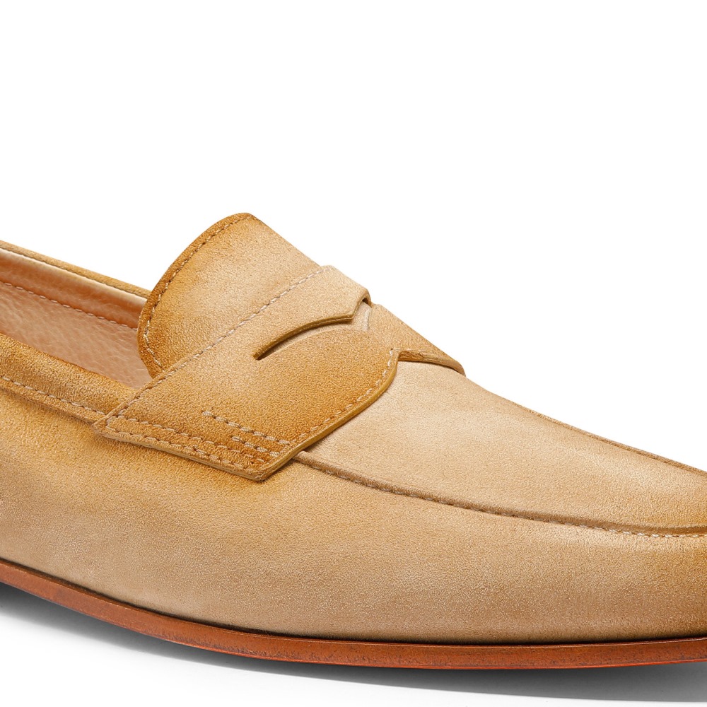 Mocassino Carlo da uomo in suede beige - Naturale