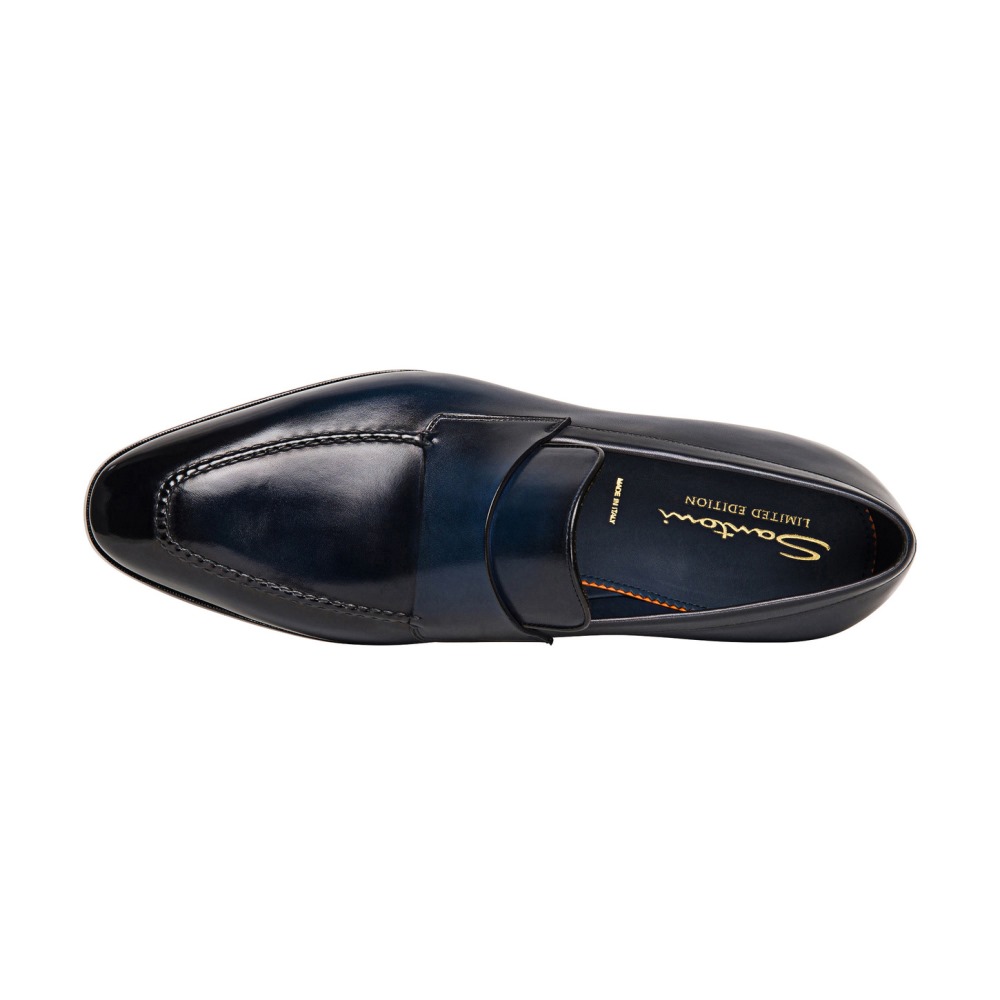 Mocassino penny Limited Edition da uomo in pelle blu - Blu