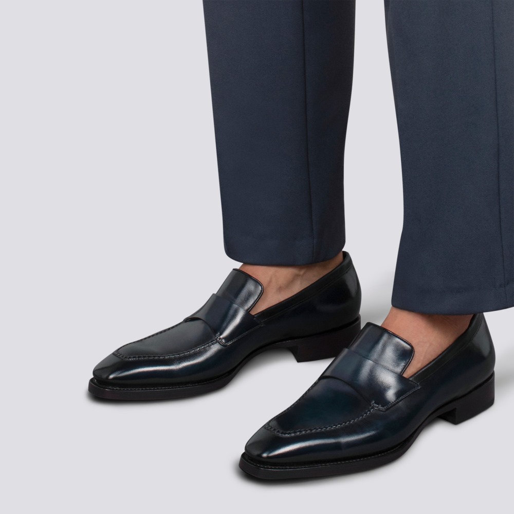 Mocassino penny Limited Edition da uomo in pelle blu - Blu