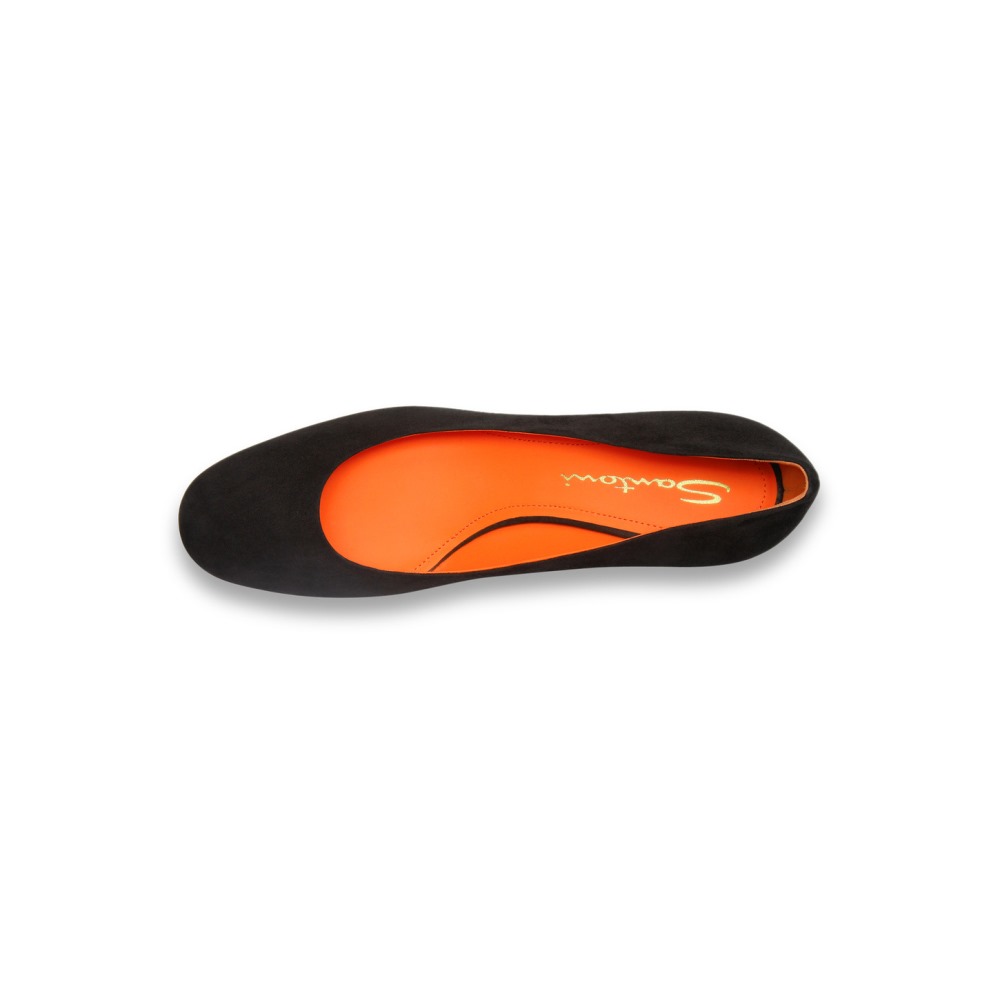 Décolletés tacco basso da donna in suede nero - Nero