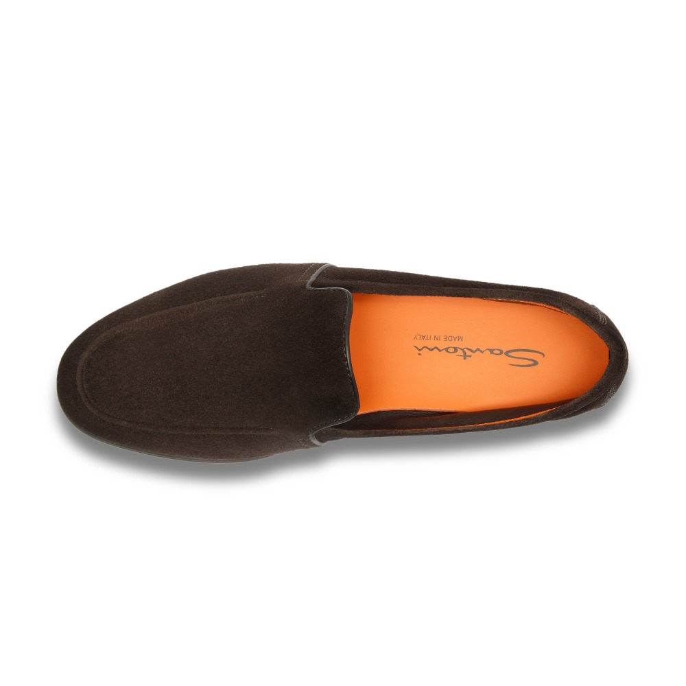 Mocassino da uomo in suede testa di moro - Testa di moro