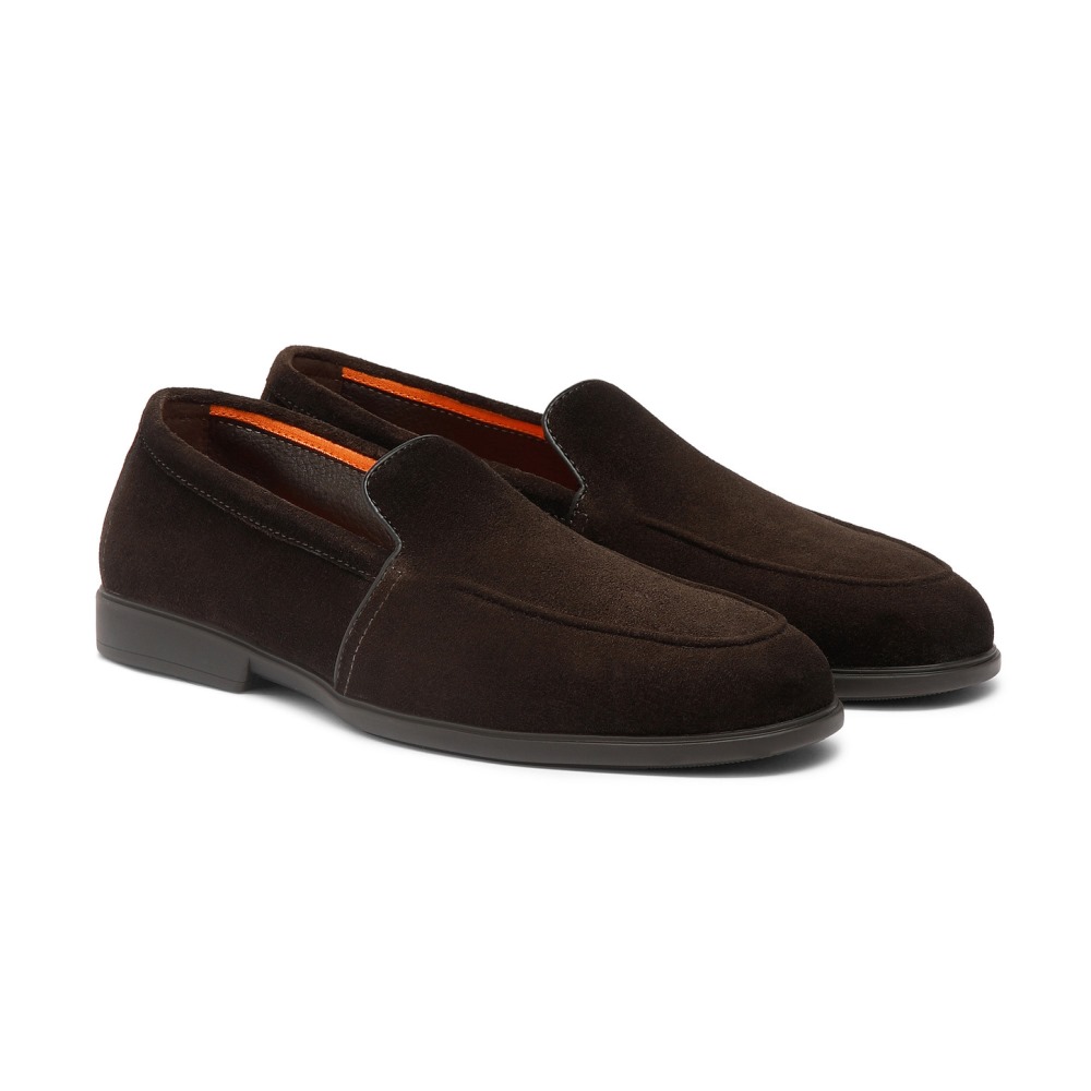 Mocassino da uomo in suede testa di moro - Testa di moro