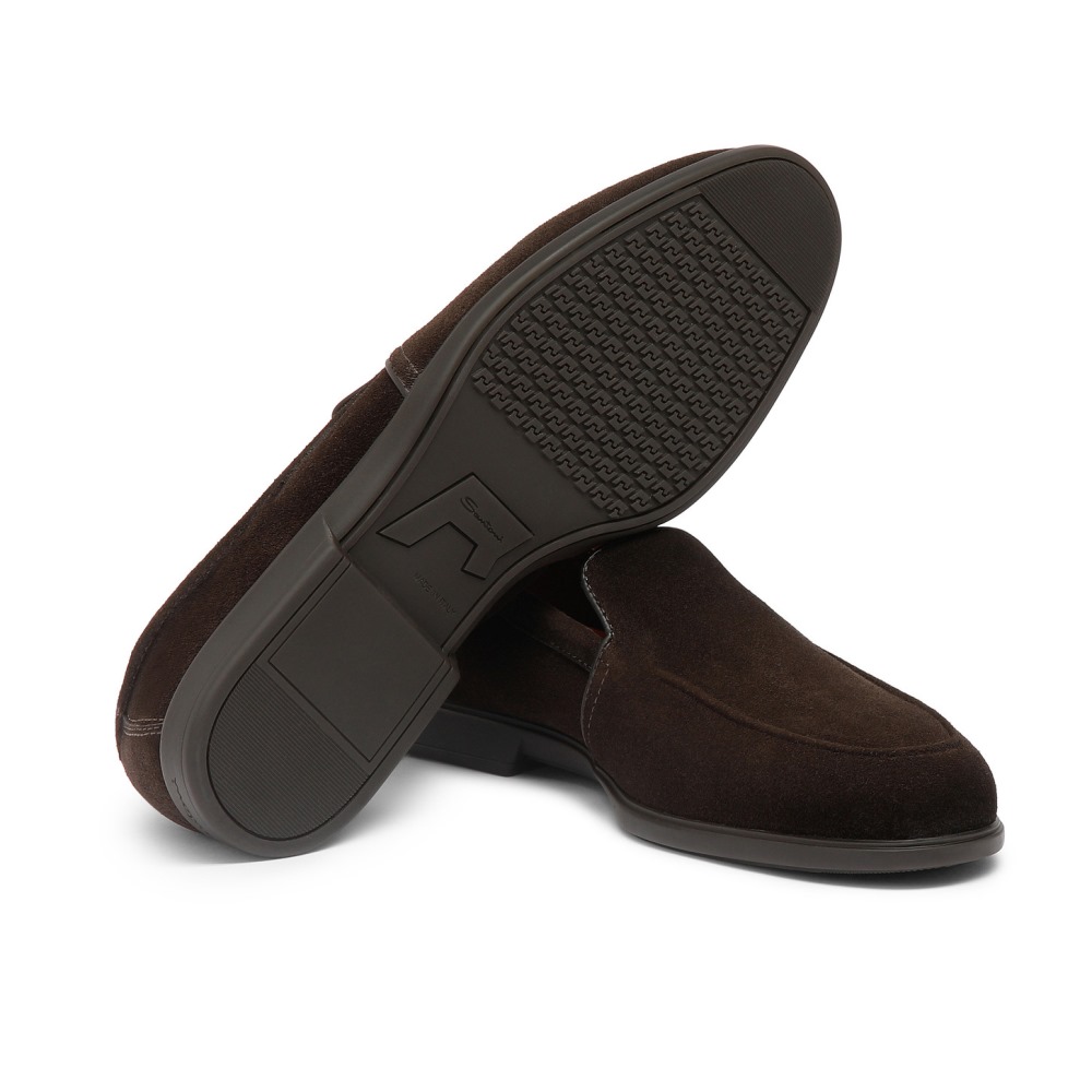 Mocassino da uomo in suede testa di moro - Testa di moro