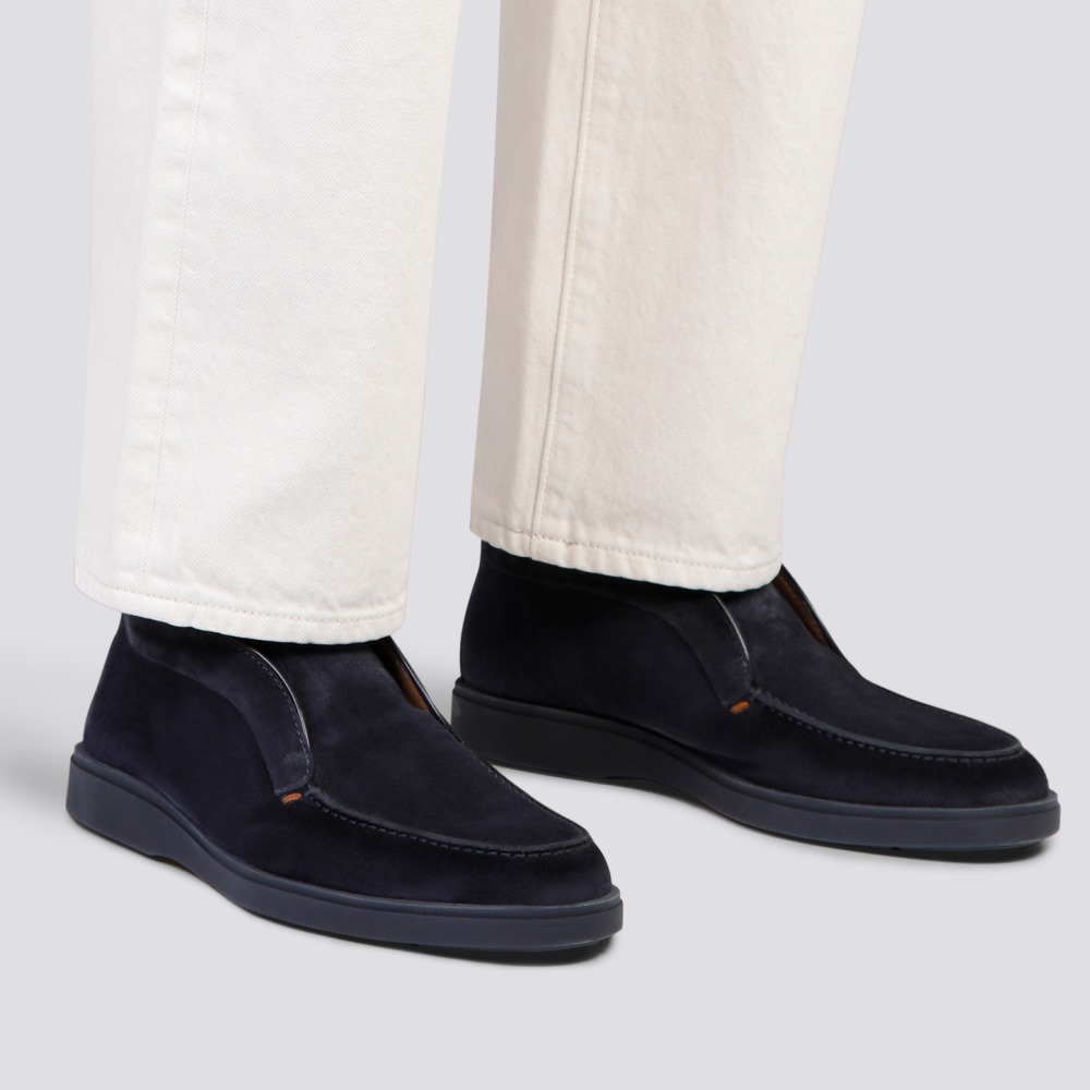 Stivaletto desert da uomo in suede blu - Blu