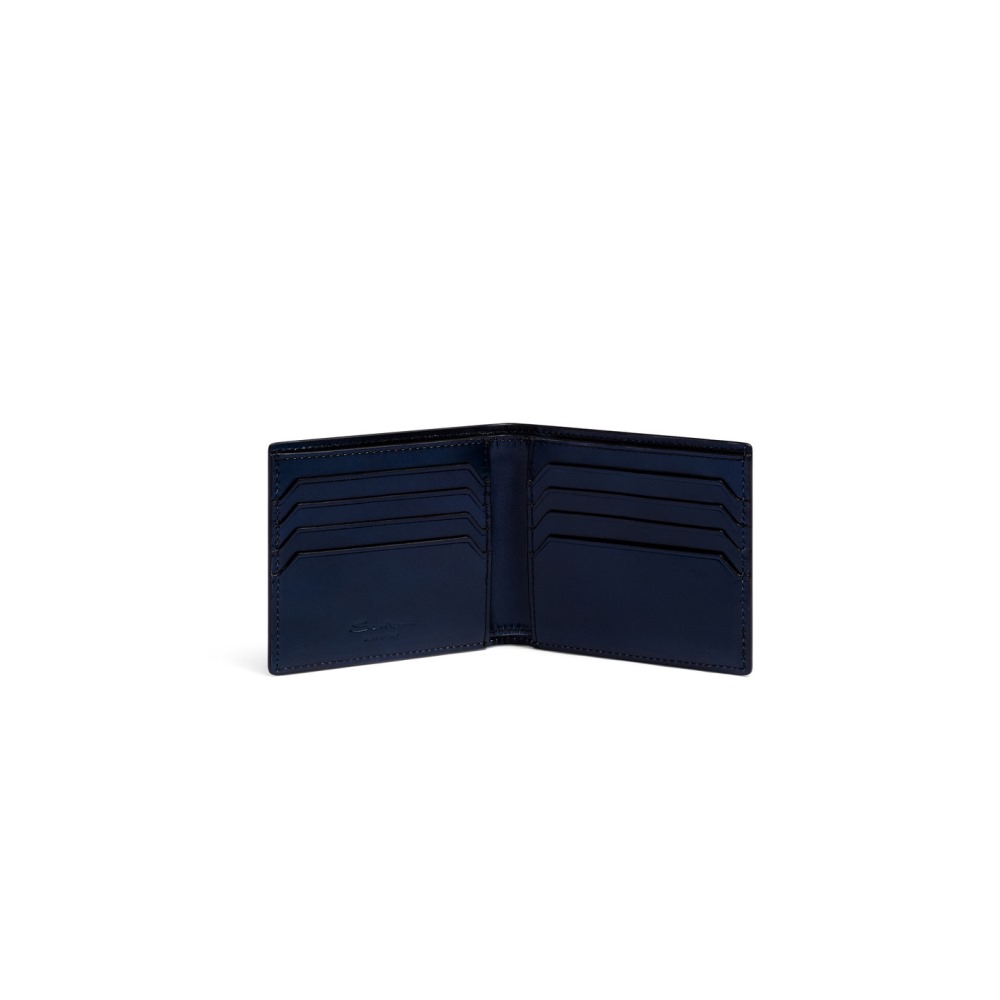 Portafoglio in pelle blu - Blu