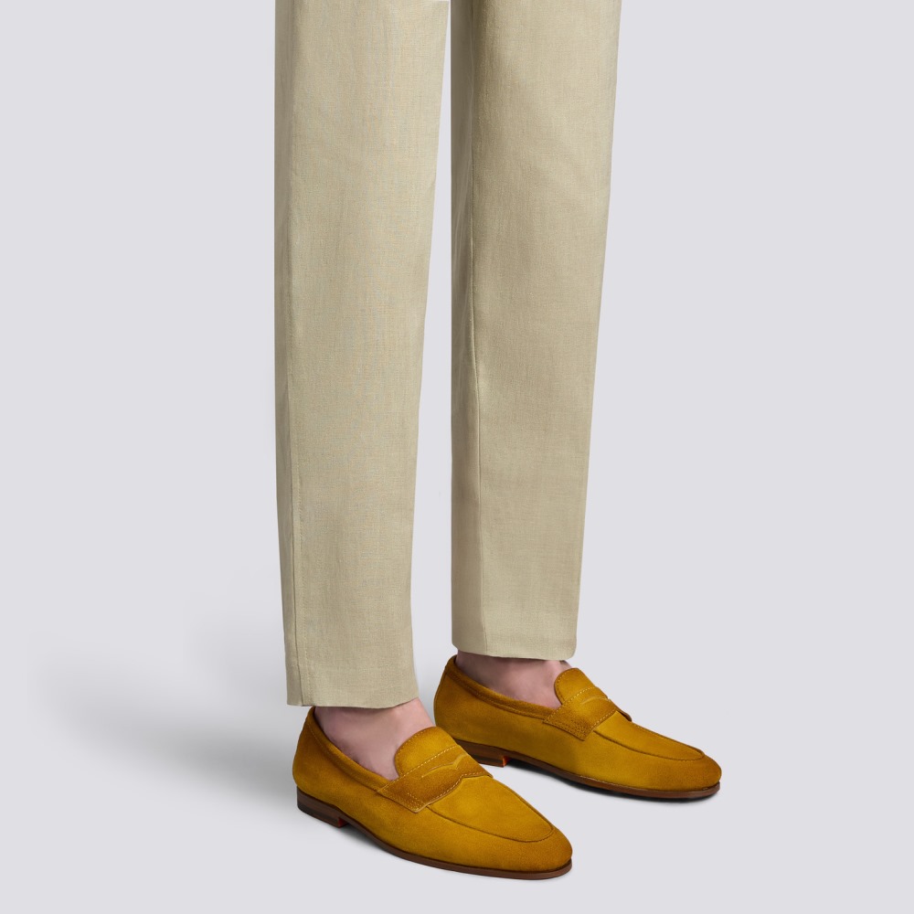 Mocassino Carlo da uomo in suede giallo - Giallo