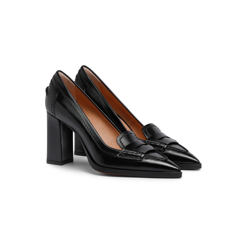 Décolletés tacco alto da donna in pelle nera - Nero