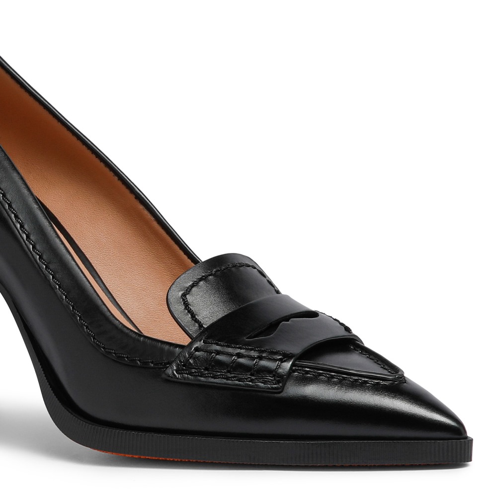 Décolletés tacco alto da donna in pelle nera - Nero