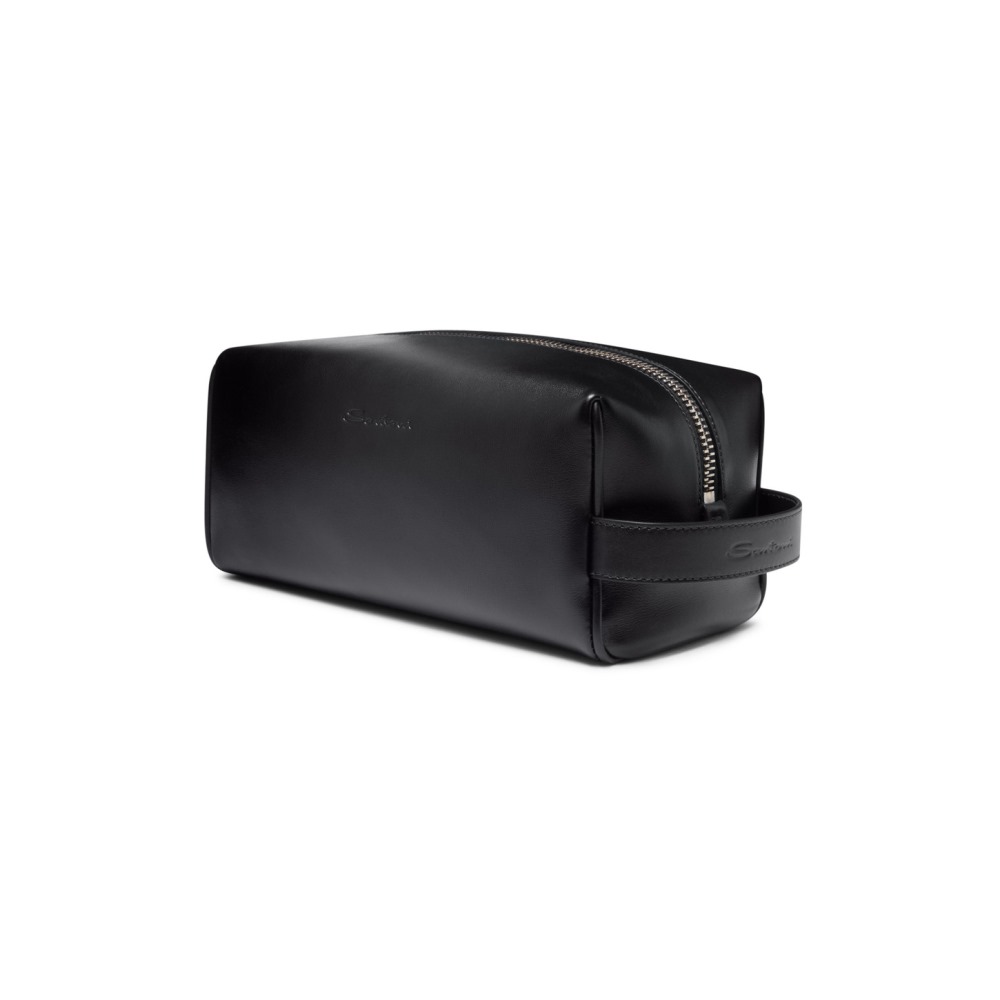 Pouch in pelle nera - Nero