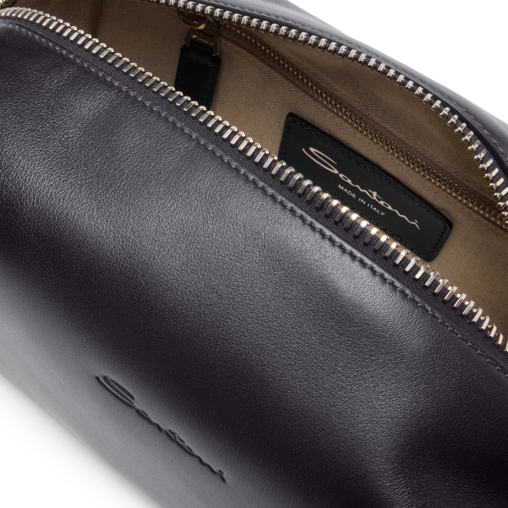 Pouch in pelle nera - Nero