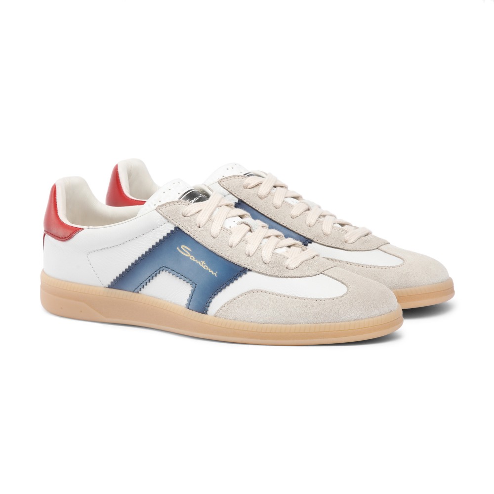 DBS Oly sneaker da uomo in pelle e suede rosso, blu e beige - Blu