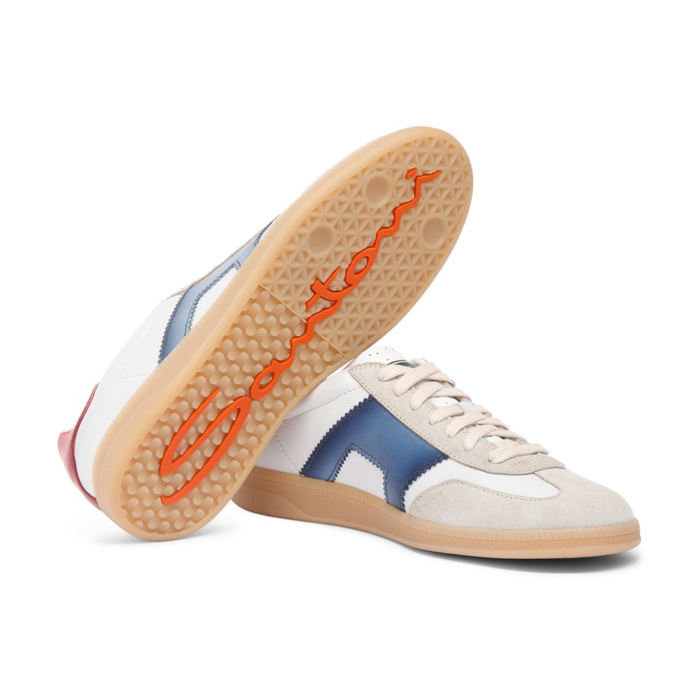 DBS Oly sneaker da uomo in pelle e suede rosso, blu e beige - Blu