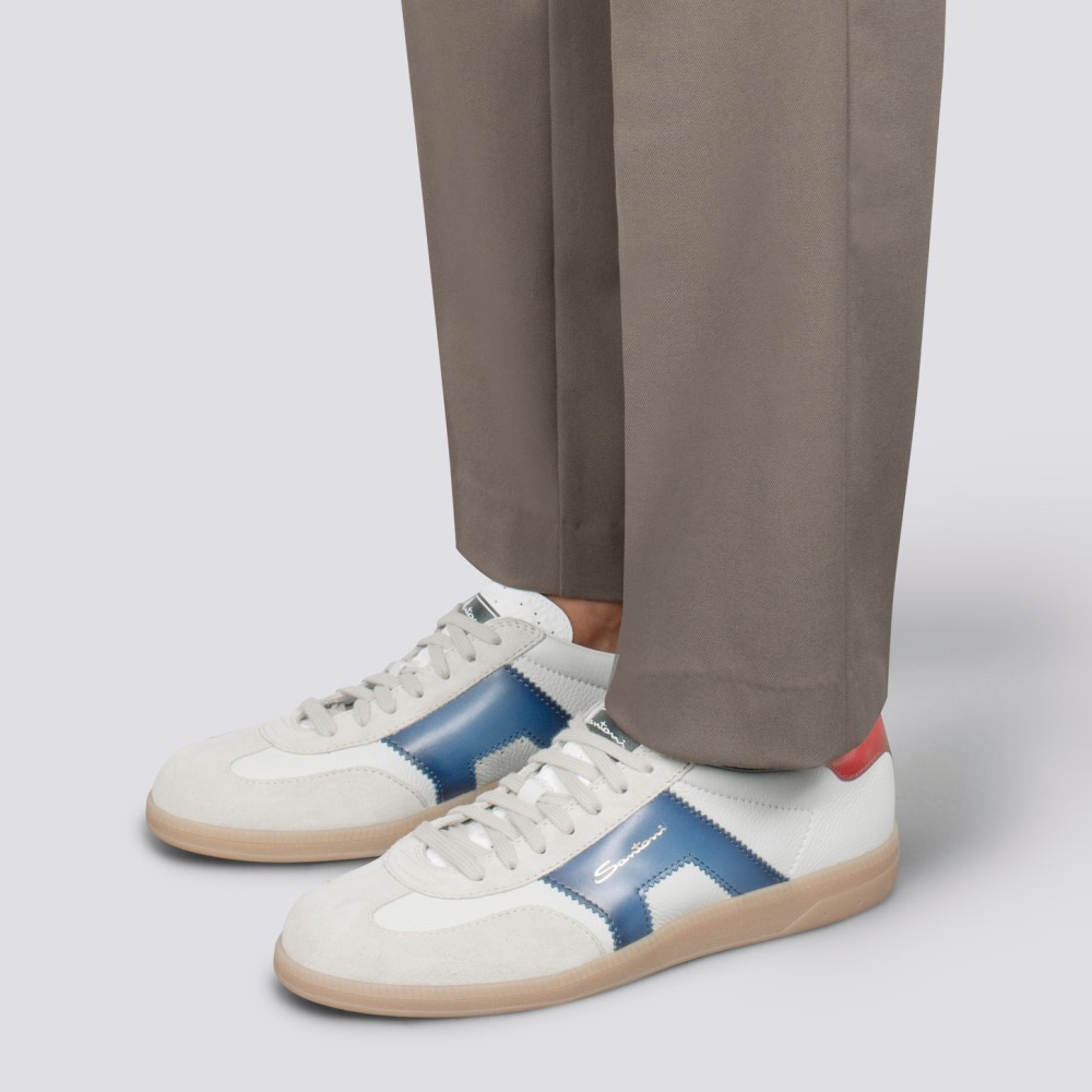 DBS Oly sneaker da uomo in pelle e suede rosso, blu e beige - Blu