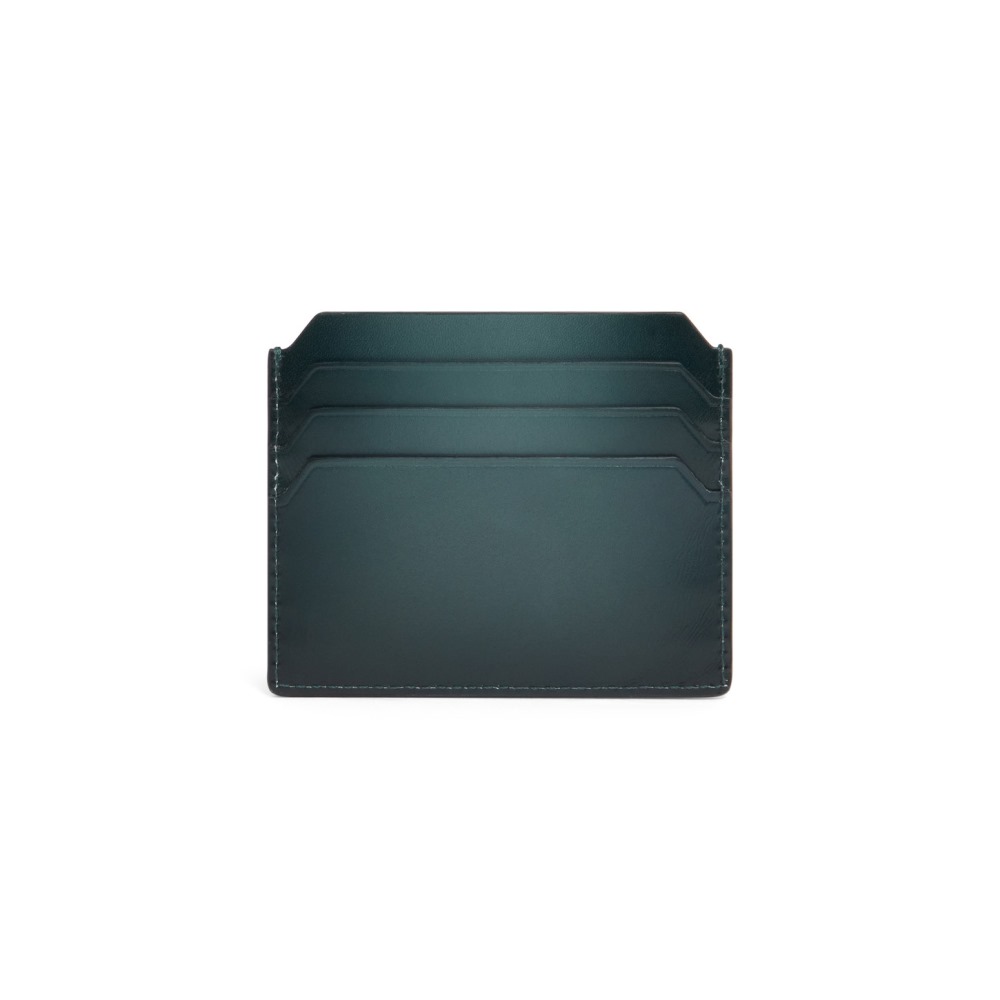 Porta carte di credito in pelle verde - Verde