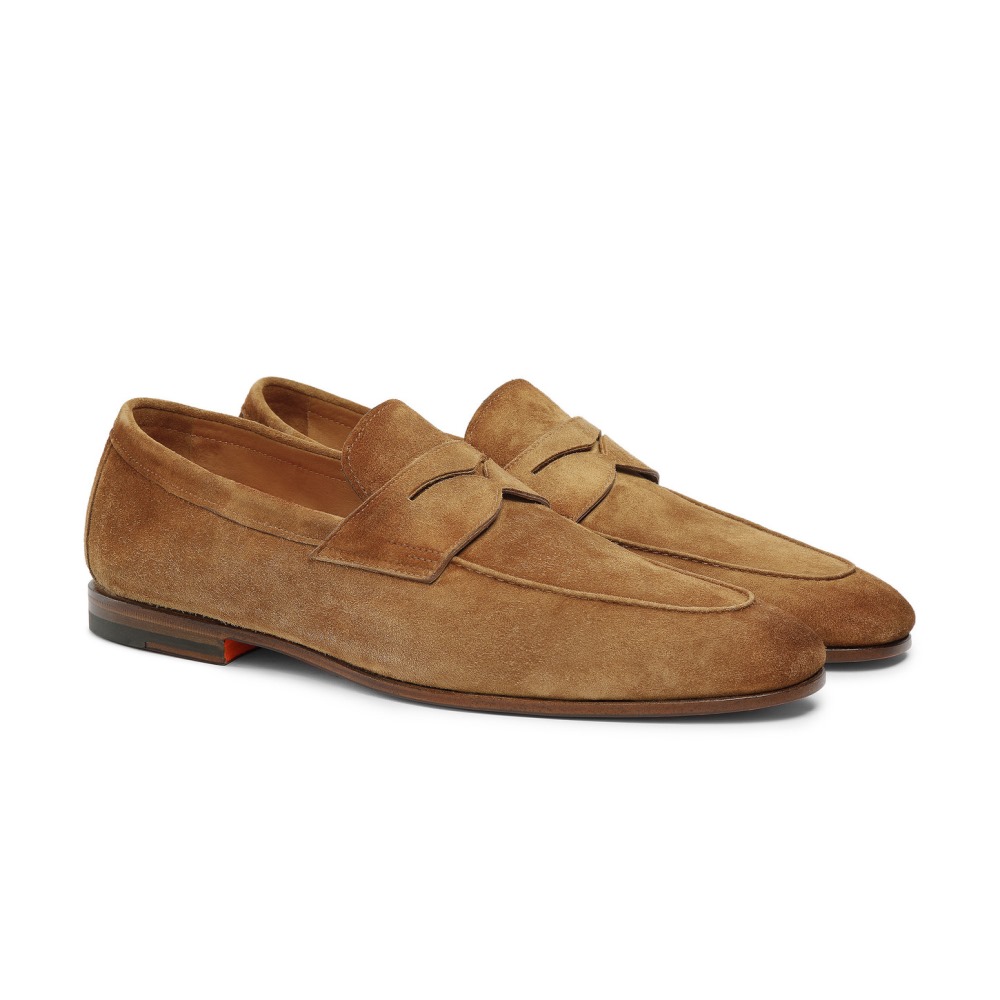 Mocassino Carlo da uomo in suede marrone chiaro - Marrone chiaro
