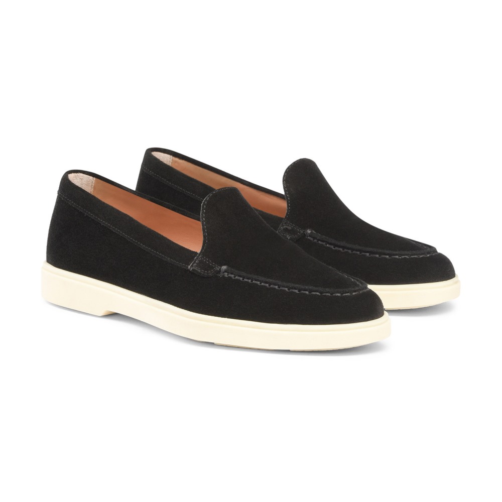 Mocassino da donna in suede nera - Nero