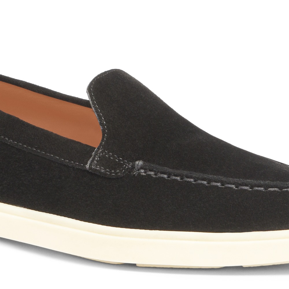 Mocassino da donna in suede nera - Nero
