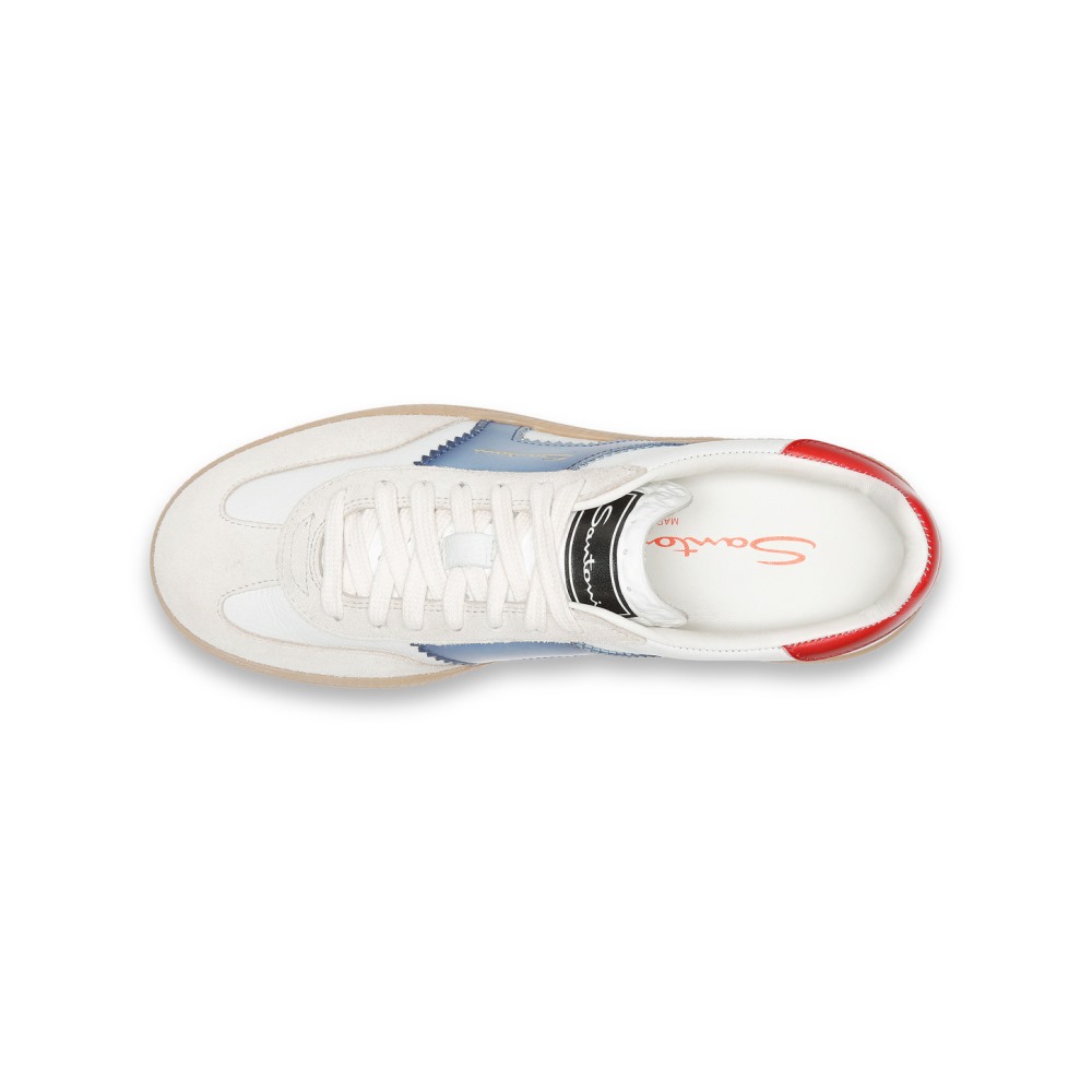 DBS Oly sneaker da donna in pelle e suede bianco, blu e rosso - Blu