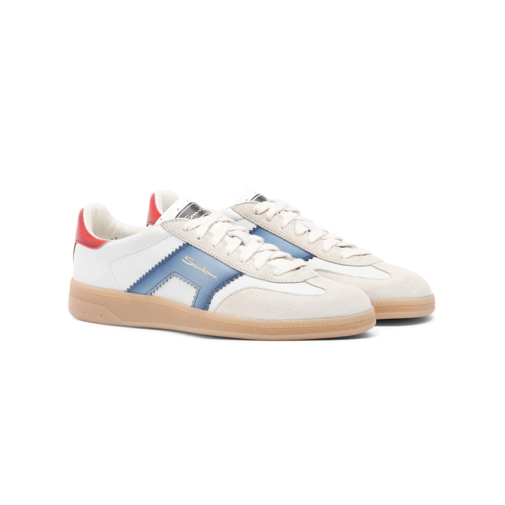 DBS Oly sneaker da donna in pelle e suede bianco, blu e rosso - Blu