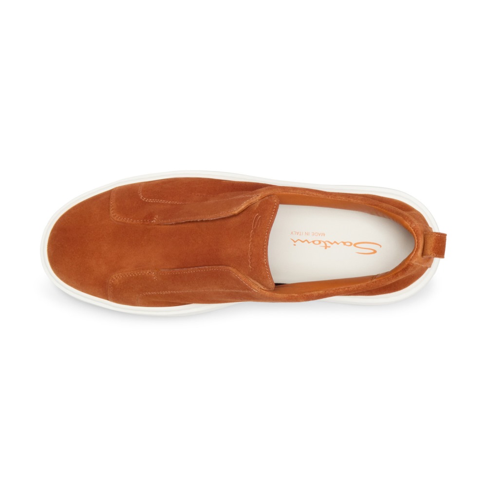 Sneaker slip-on da uomo in suede arancione - Arancione